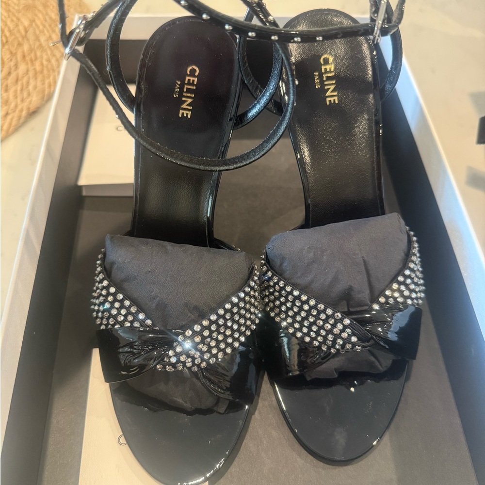Celine Black and Silver Heels